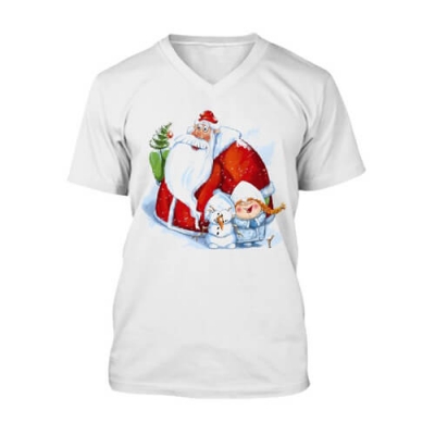 Большой Дед мороз со Снегурочкой на футболке