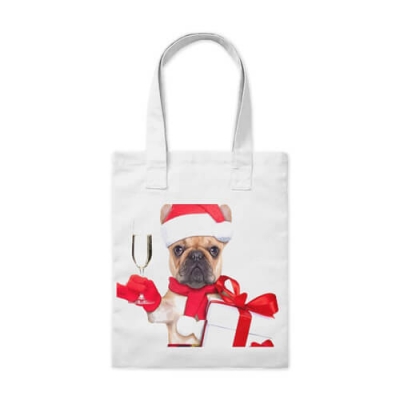 Праздничная собака на сумке